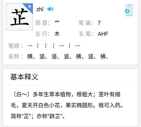 芷的意思名字